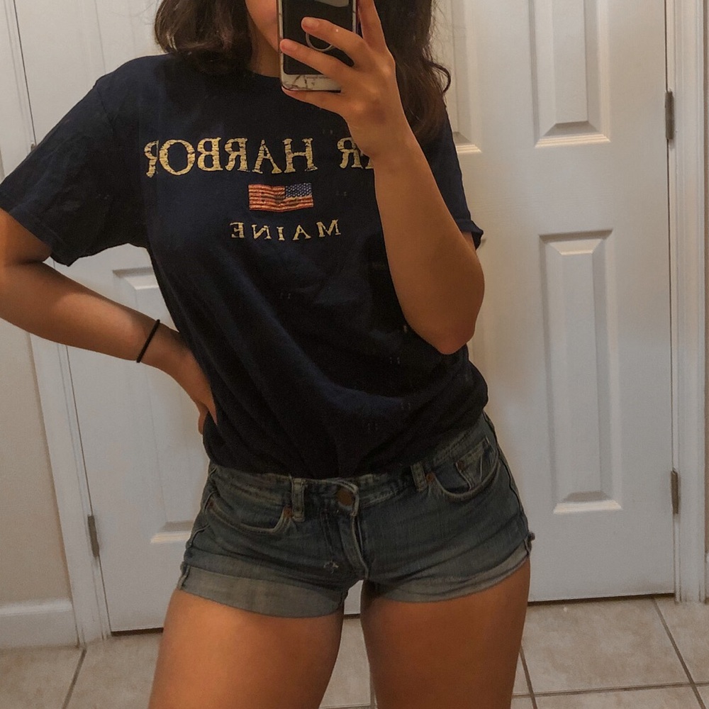 Low rise jean shorts